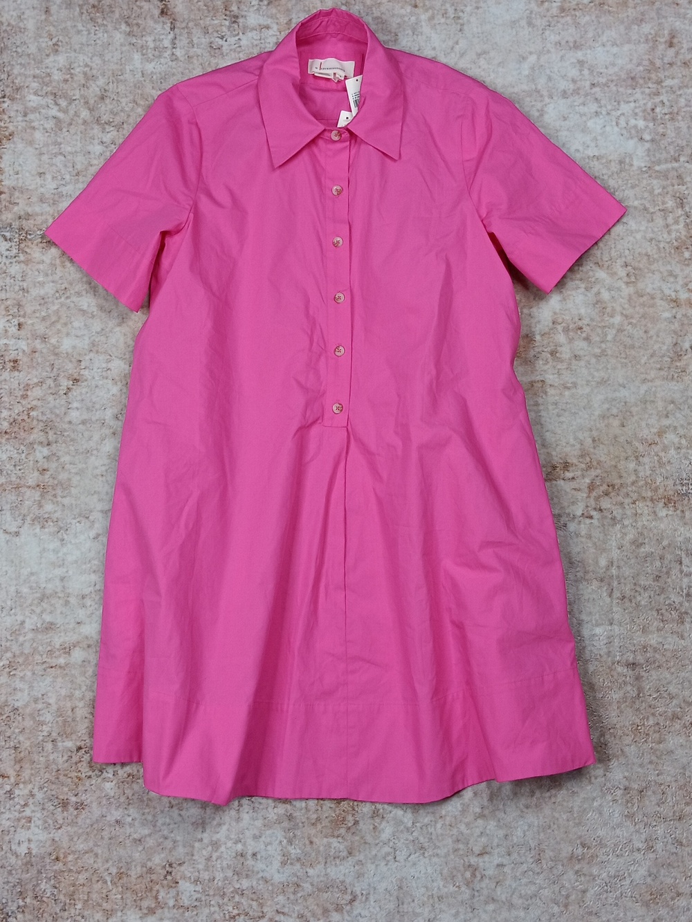 Athro Pink Short Sleeve Shirt Dress New